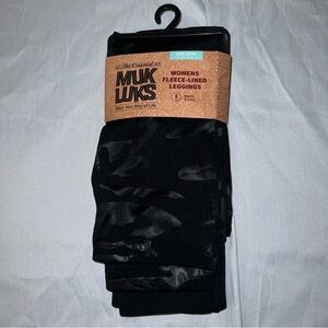 3/10.00..,,Muk Luks Black Camo Fleece-Lined Leggings